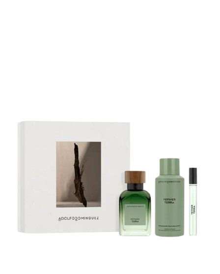 Adolfo Dominguez Vetiver Terra EDP 120ml + Travel EDP 10ml + Desodorante 150ml